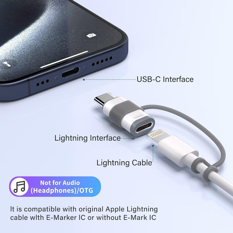 Thousover 4 Pack Lightning to USB C Adapter for iPhone 15/16/17 Pro/17 Pro Max,for iPhone 17/16 Charger,17/16 Accessories,Fast Charging & Data Transfer,USB C Charger Connector Cable,Not for Audio/OTG - Image 3